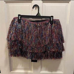 Multicolor Fringe Skirt